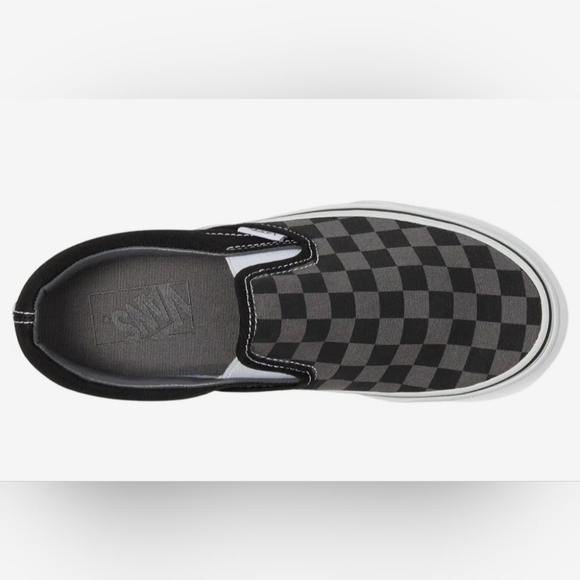 Vans Black and Gray Checkered Slip-Ons Kids Retro - Picture 7 of 7